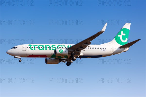 A Transavia France Boeing 737-800 with registration number F-GZHF at Athens airport