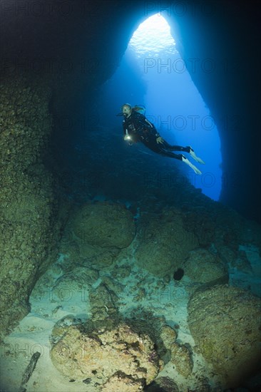 Diver in Bat Caves