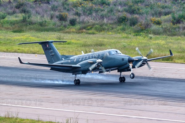 A Beechcraft B300 King Air 350 of the Ejercito del Peru with the registration EP-825 at the airport Cuzco