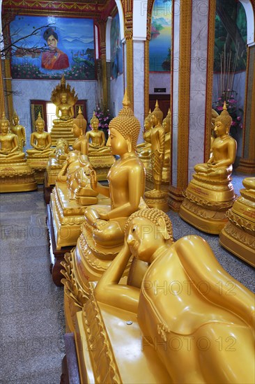 Interior with Buddha statues