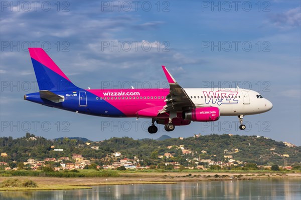 An Airbus A320 aircraft of Wizzair with registration number HA-LWR at Corfu Airport