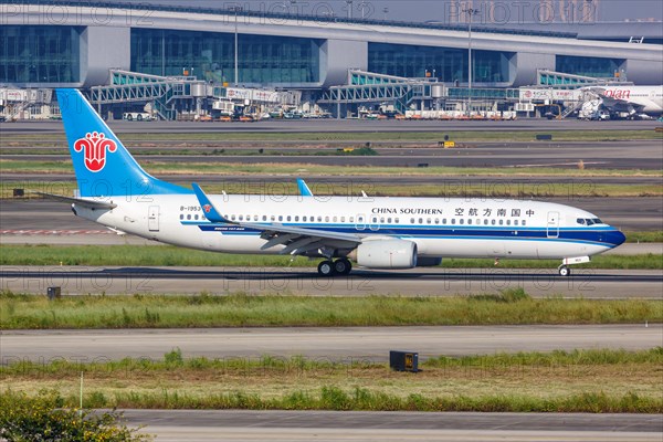 A China Southern Airlines Boeing 737-800 aircraft with registration number B-1953 at Guangzhou Airport