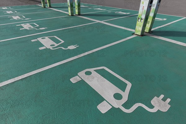 Electric car parking and charging stations