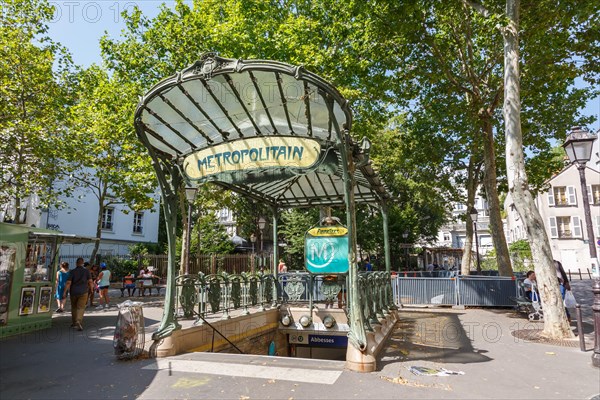 Metro Paris Metropolitain Entrance Station Abbesses Art Nouveau Subway Station Metro