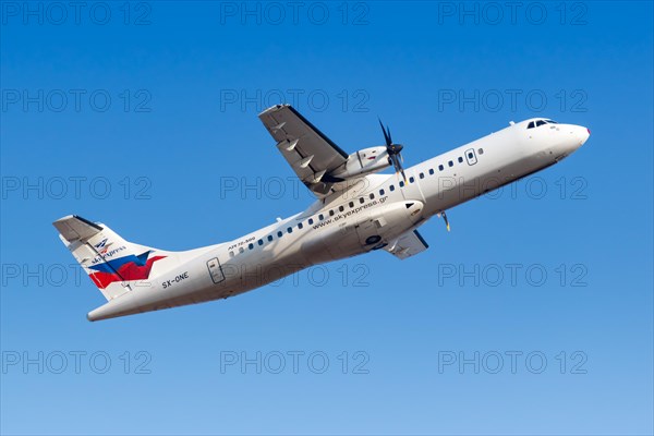 An ATR 72-500 aircraft of Sky Express with registration SX-ONE at Athens Airport