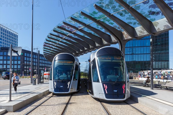 Tramway Luxtram tramway tramway public transport stop Luxexpo in Luxembourg