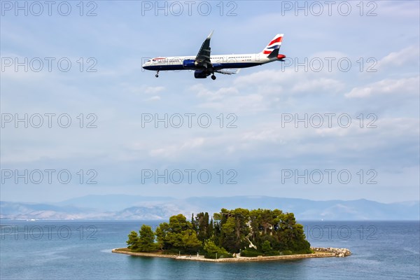 A British Airways Airbus A321neo aircraft with registration G-NEOW at Corfu Airport
