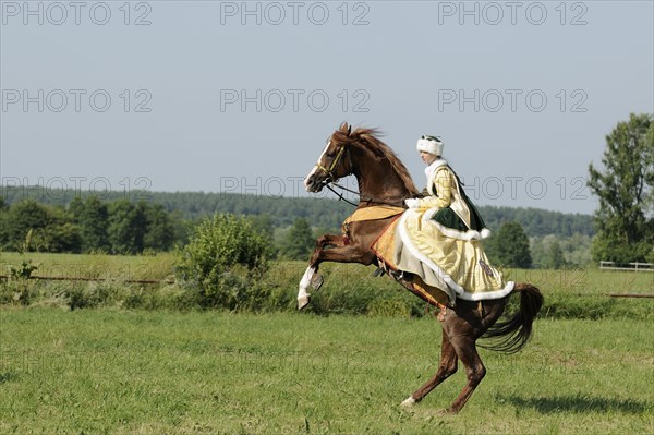 Rider with historical dress
