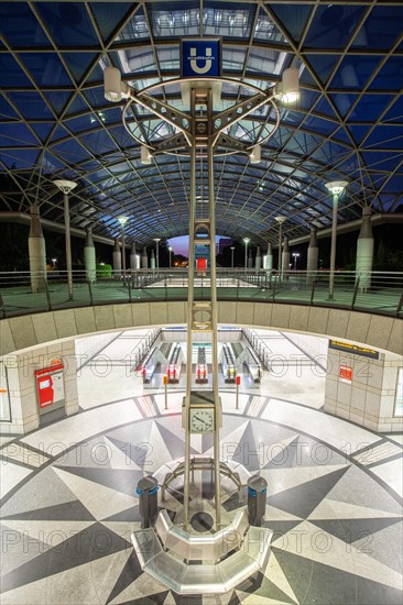 Light rail metro underground station Westfalenhallen station in Dortmund