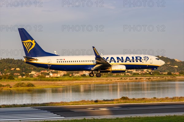 A Ryanair Boeing 737-800 with registration number 9H-QBB at Corfu Airport