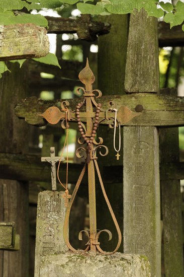 Decorated wrought iron cross