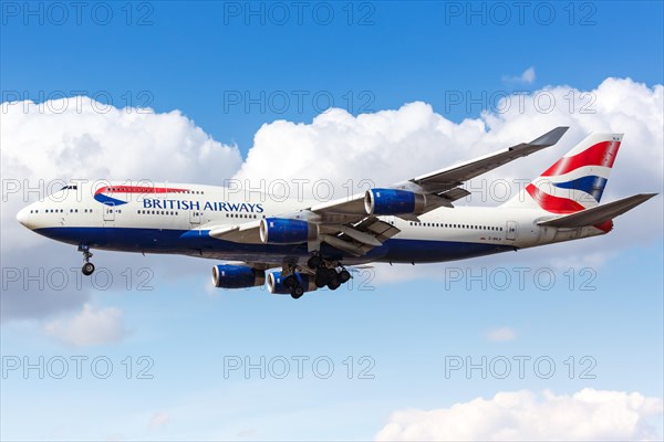 A British Airways Boeing 747-400 aircraft with registration G-BNLN at London Heathrow Airport