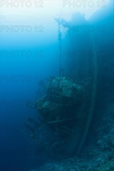 Upright tuna boat wreck