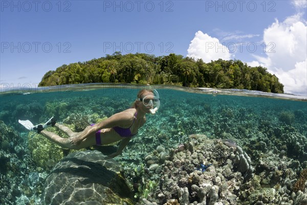 Snorkeling in shallow water