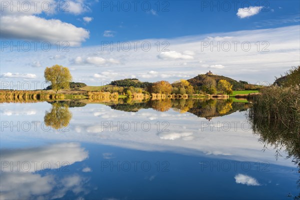 Landscape with lake in autumn