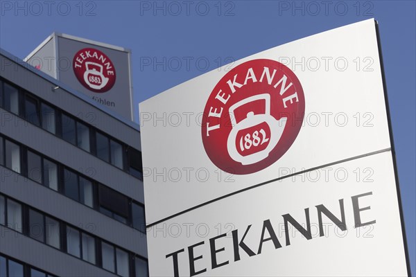 Logo Teekanne 1882 at the company headquarters Duesseldorf