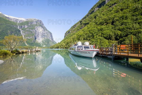 Excursion boat at lake Lovatnet