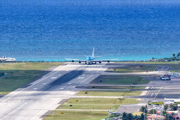 A KLM Asia Boeing 747-400 with the registration PH-BFY at Sint Maarten airport