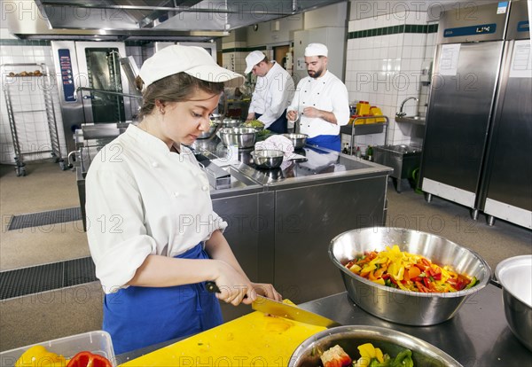 Canteen kitchen in a vocational college in Duesseldorf