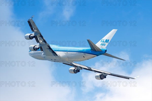 A KLM Asia Boeing 747-400 with the registration PH-BFY at Sint Maarten airport