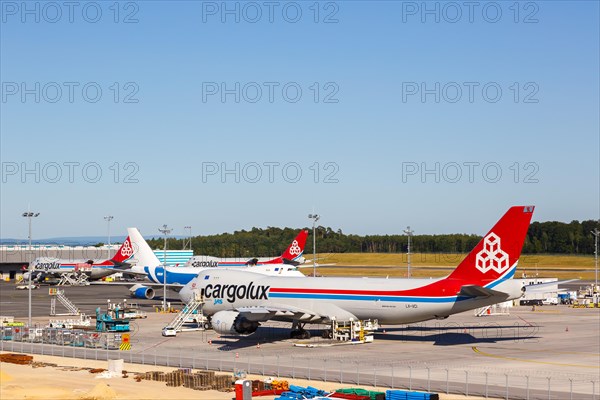 A Boeing 747-8F aircraft of Cargolux with registration LX-VCI at Luxembourg airport