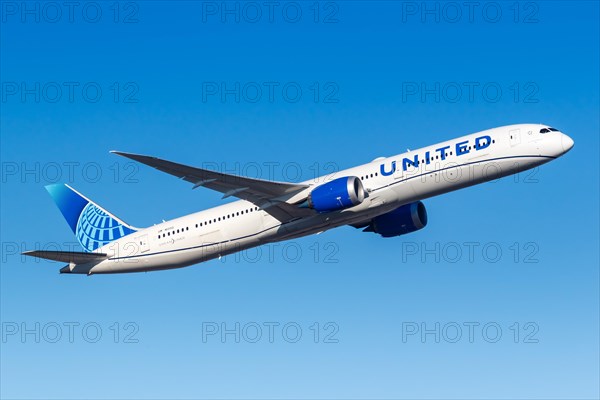 A United Airlines Boeing 787-10 Dreamliner aircraft with registration number N12012 at Frankfurt Airport