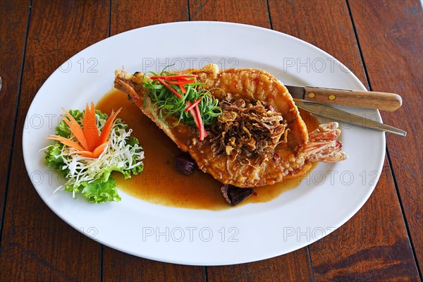 Deep fried tiger shrimp