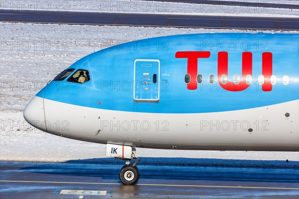 A TUI Boeing 787-9 Dreamliner aircraft with registration G-TUIK at Stuttgart Airport