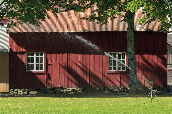 Red wooden house