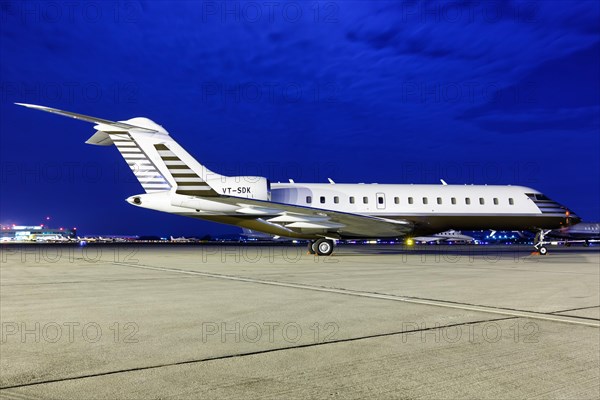 A Bombardier BD-700-1A10 Global 6000 aircraft with registration VT-SDK at Stuttgart Airport