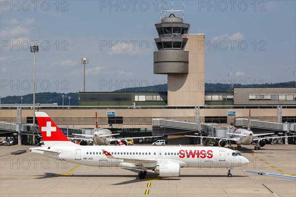 An Airbus A220-300 aircraft of Swiss with the registration HB-JCT at Zurich airport