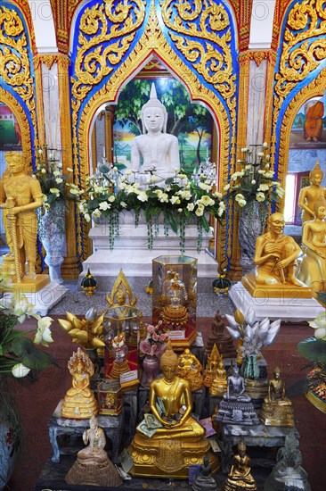 Interior with Buddha statues