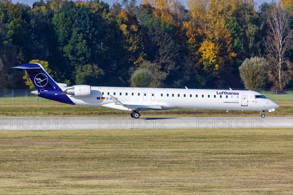 A Bombardier CRJ-900 of Lufthansa CityLine with the registration D-ACNW at Munich Airport