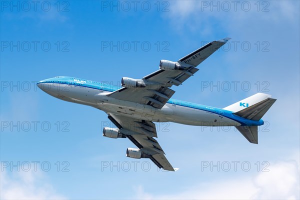 A KLM Asia Boeing 747-400 with the registration PH-BFY at Sint Maarten airport