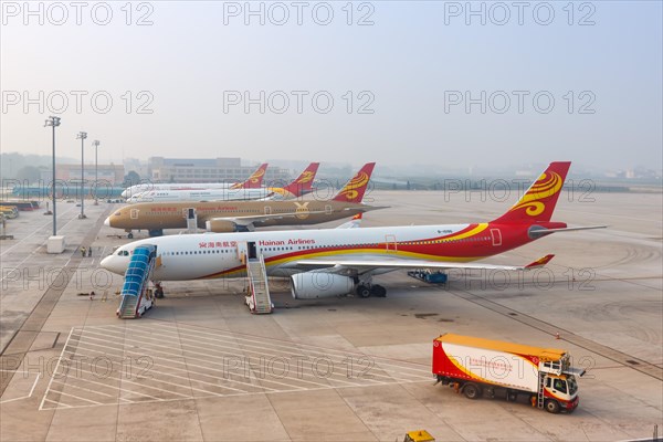 An Airbus A330-300 aircraft of Hainan Airlines with registration number B-1096 at Beijing Airport