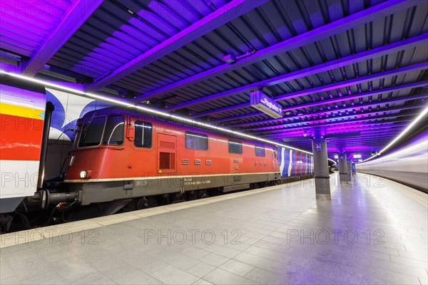 SBB locomotive Re 420 train at Zurich Airport