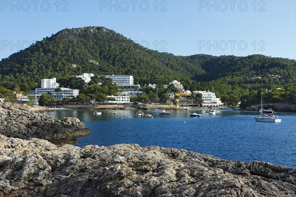 Stone shores on the coast of Portinatx