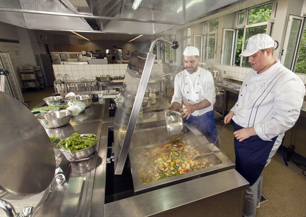 Canteen kitchen in a vocational college in Duesseldorf