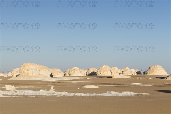 View over the white desert before sunset