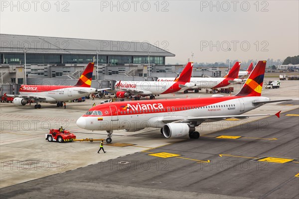 An Avianca Airbus A320 aircraft with registration N284AV at Bogota Airport