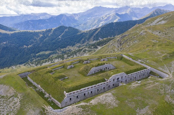 Aerial view Fort de Giaure at an altitude of 2253 meters