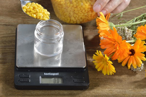 Production of yarrow and marigold ointment