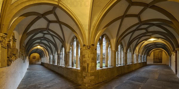 Illuminated cloister in the evening