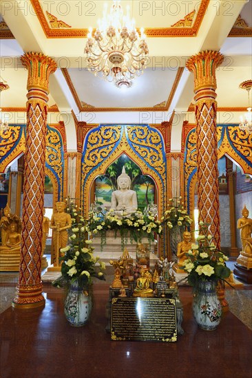 Interior with Buddha statues