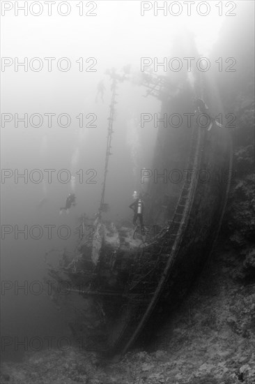 Upright tuna boat wreck