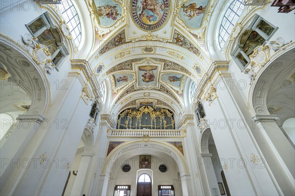 Organ gallery and ceiling frescoes