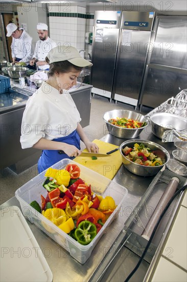 Canteen kitchen in a vocational college in Duesseldorf