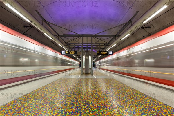 Light rail metro underground station Unionstrasse station in Dortmund