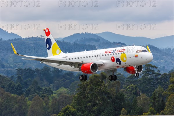 An Airbus A320 aircraft of Vivaair with registration number HK-5275 at Medellin Rionegro Airport