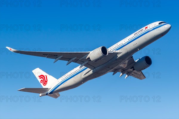 An Air China Airbus A350-900 with registration number B-1081 at Frankfurt Airport